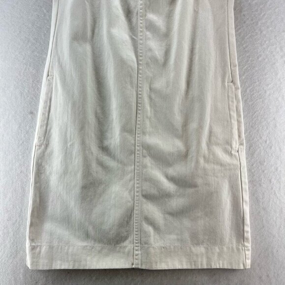J.Crew Dress Size 00 Sheath Mini Sleeveless Back Button Denim Cotton Off White - Picture 4 of 9